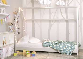 Malowane łóżko domek z drewna sosnowego Bella