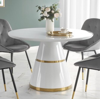 Okrągły stół lakierowany w stylu glamur Vegas