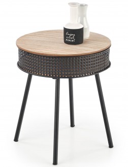 Okrągły stolik do salonu ze zdejmowanym blatem Trofea