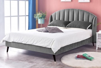 Łóżko glamour z tkaniny velvet Yovella 160