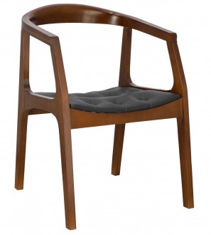 Drewniane krzesło z siedziskiem z ekoskóry Hermes