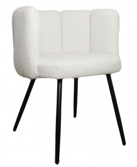 Białe krzesło z tkaniny futerkowej teddy bear Paume