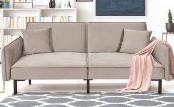 Kompaktowa sofa rozkładana z tkaniny velvet Canif
