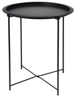 Czarny stolik pomocniczy z metalu Isa