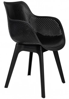 Plastikowe krzesło do kawiarni z ażurowym siedziskiem Landi