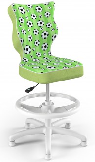 Krzesło dziecięce z wzorami i podnóżkiem Petit White rozmiar 3 (119-142 cm)