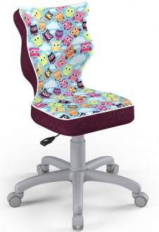 Obrotowe krzesło dziecięce z wzorami Petit Grey rozmiar 3 (119-142 cm)