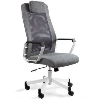 Krzesło biurowe obrotowe Fox biały/szary