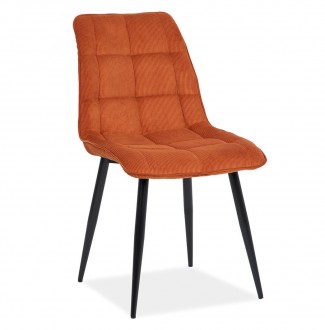 Pikowane krzesło tapicerowane tkaniną sztruksową Chic