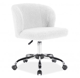 Krzesło obrotowe Dolly tapicerowane tkaniną typu baranek