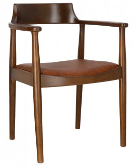 Drewniane krzesło z tapicerowanym siedziskiem Puma