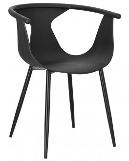 Czarne krzesło do jadalni z plastikowym siedziskiem Blush