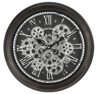 Okrągły zegar ścienny w stylu industrialnym Romain
