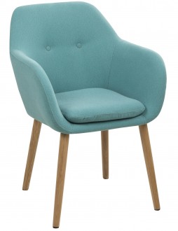 Skandynawskie krzesło z poduszką Emilia light blue