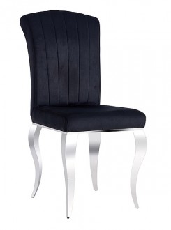 Aksamitne krzesło do jadalni na srebrnych nogach Prince Velvet