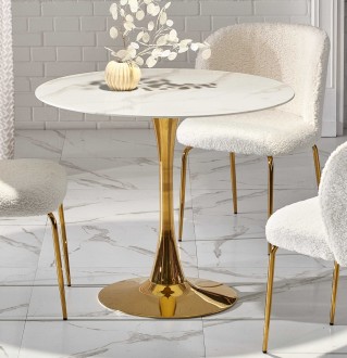 Okrągły stół na złotej nodze Casemiro