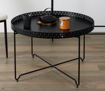 Okrągły stolik kawowy z blatem w kształcie tacy Modes