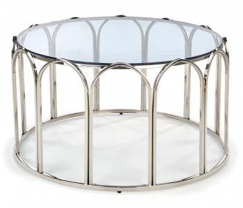 Okrągły stolik z dymionym szklanym blatem Olivia