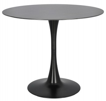 Stół na jednej nodze z marmurowym blatem Skinny Premium Stone Black 90