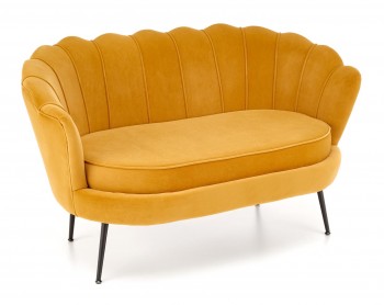 Velvetowa sofa z oparciem w kształcie muszli Amorinito 2 XL