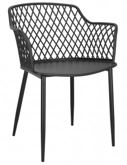 Czarne krzesło z ażurowym siedziskiem Alva Arm