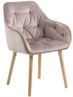 Aksamitne krzesło do jadalni w stylu skandynawskim Brooke VIC wood