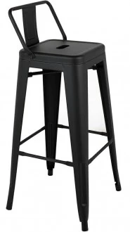 Metalowy hoker z oparciem Tower Back 76 czarny