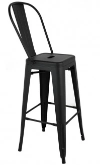 Metalowy hoker z oparciem Tower Big Back 76 czarny