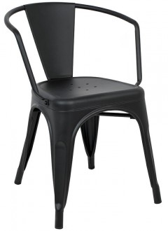 Loftowe krzesło z podłokietnikami Tower Arm czarne