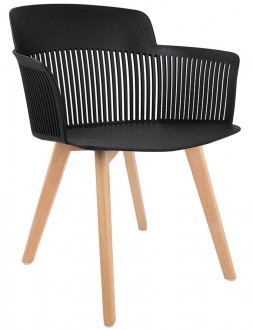 Skandynawskie krzesło do jadalni z plastikowym siedziskiem Torre Wood