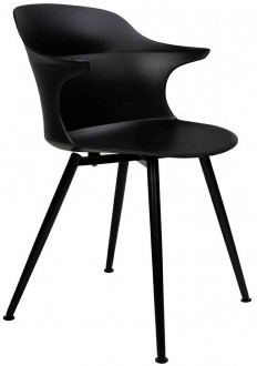 Designerskie krzesło z tworzywa w kolorze czarnym Brazo