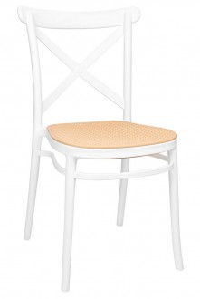 Stylowe krzesło do jadalni z ażurowym siedziskiem Country
