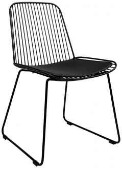 Designerskie krzesło druciane do jadalni z poduszką na siedzisku Miles
