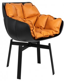 Designerskie krzesło obrotowe do jadalni z pikowaną poduszką Shiba