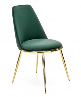 Velvetowe krzesło na złotych nogach K460