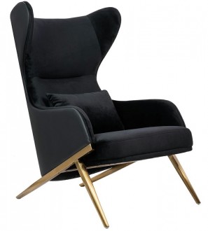 Welurowy fotel wypoczynkowy w stylu glamour Hampton Velvet