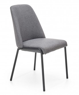 Krzesło do jadalni tapicerowane szarą tkaniną K476