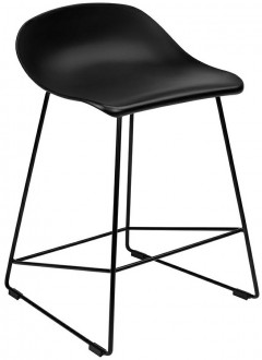 Czarne krzesło barowe na płozach Rolf 66