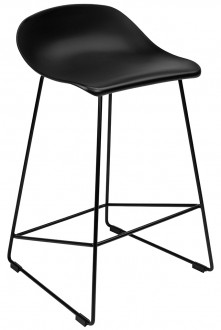 Czarne krzesło barowe na płozach Rolf 76