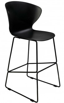 Czarne krzesło barowe z wysokim oparciem Ali