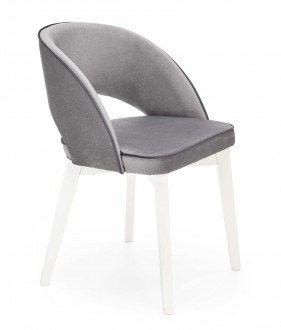 Velvetowe krzesło na białych nogach Marino