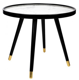 Okrągły stolik kawowy z blatem w optyce marmuru Padrino 60