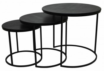Zestaw trzech okrągłych stolików do salonu Costa Trio