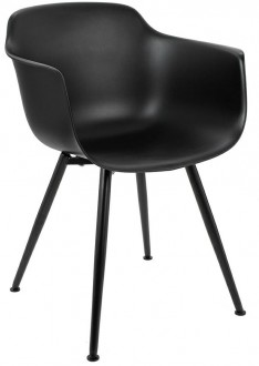 Czarne krzesło z plastikowym siedziskiem Ecmo Arm