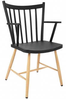 Skandynawskie krzesło do jadalni i kawiarni Mila Arm z podłokietnikami