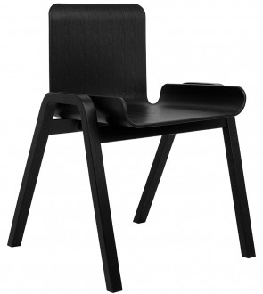Czarne krzesło do jadalni ze sklejki i plastiku Franco