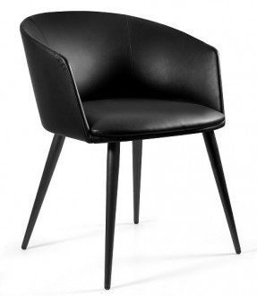 Czarne krzesło do jadalni z ekoskóry Barnet A
