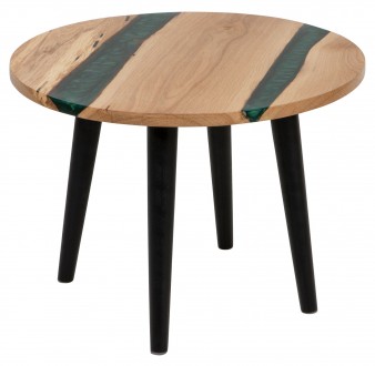 Okrągły stolik do salonu z żywicą Wood Exclusive black