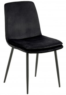 Czarne krzesło do jadalni z aksamitnej tkaniny Becca