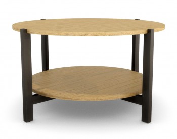 Okrągły stolik kawowy z półką w stylu industrialnym NLEVEL2 PRO